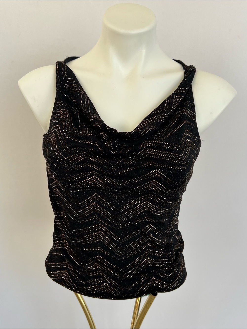 Vintage 90s Black Glitter Cowl Neck Top Dark Fairy Indie Sleaze Club Whimsigoth